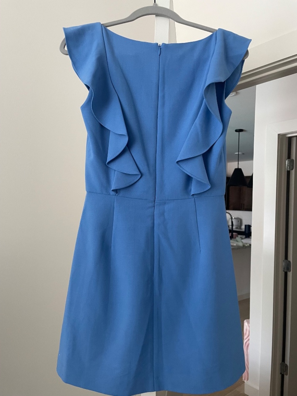 French Connection Blue Ruffle Cocktail Dress - Picture 3 of 3